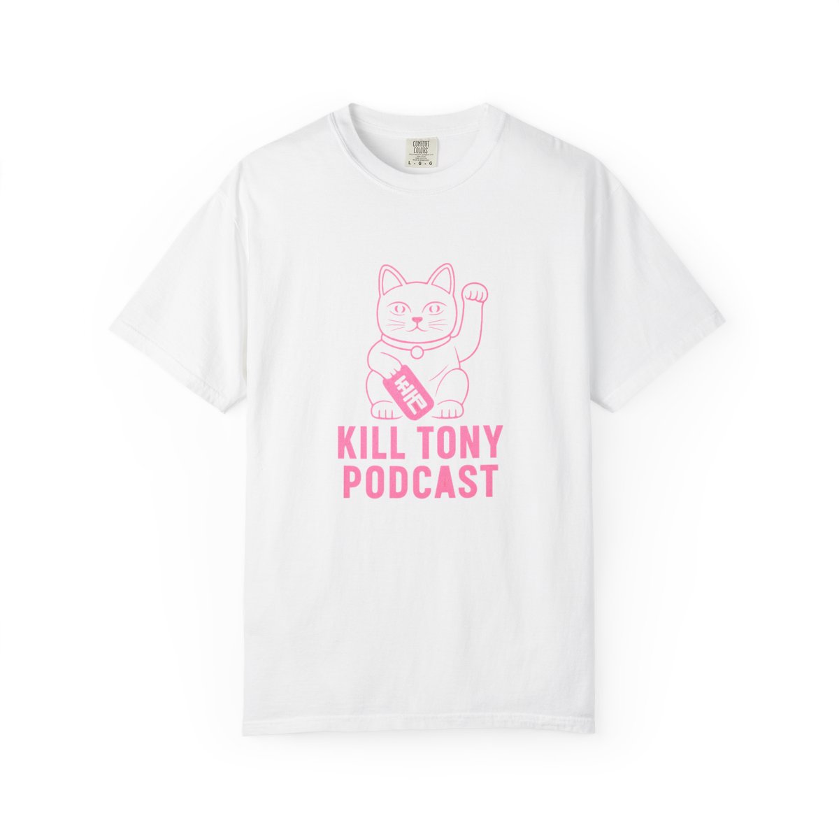 Kill Tony Podcast Pink Maneki Neko Lucky Cat T-Shirt