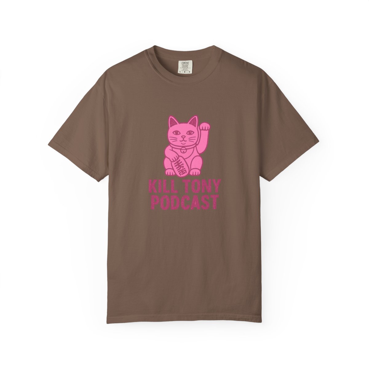 Kill Tony Podcast Pink Maneki Neko Lucky Cat T-Shirt