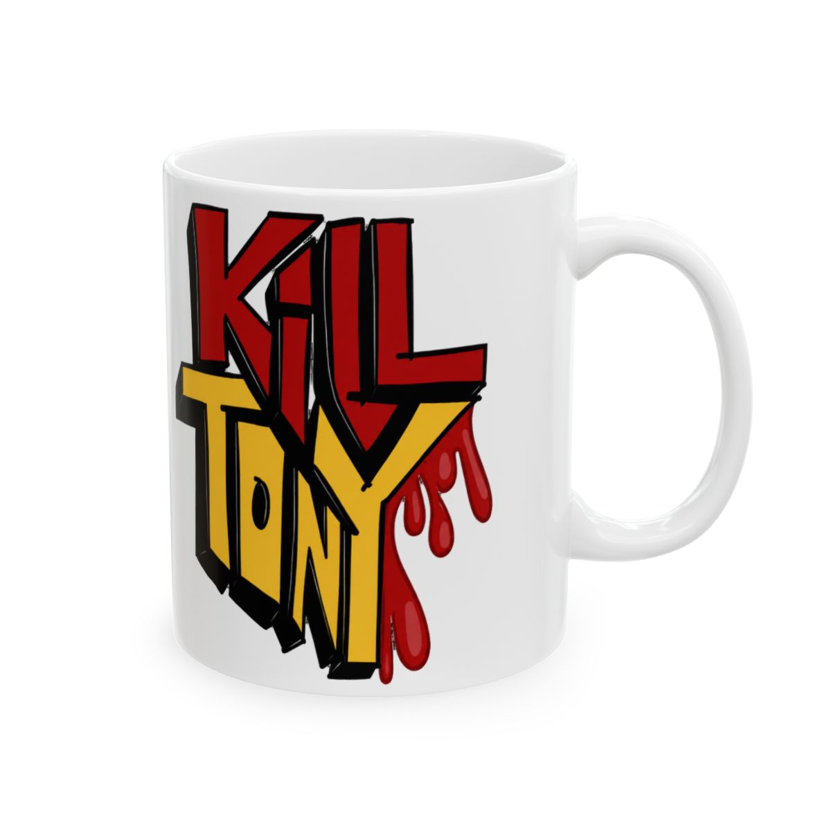 Kill Tony Custom Fan Logo In Red And Yellow Mug