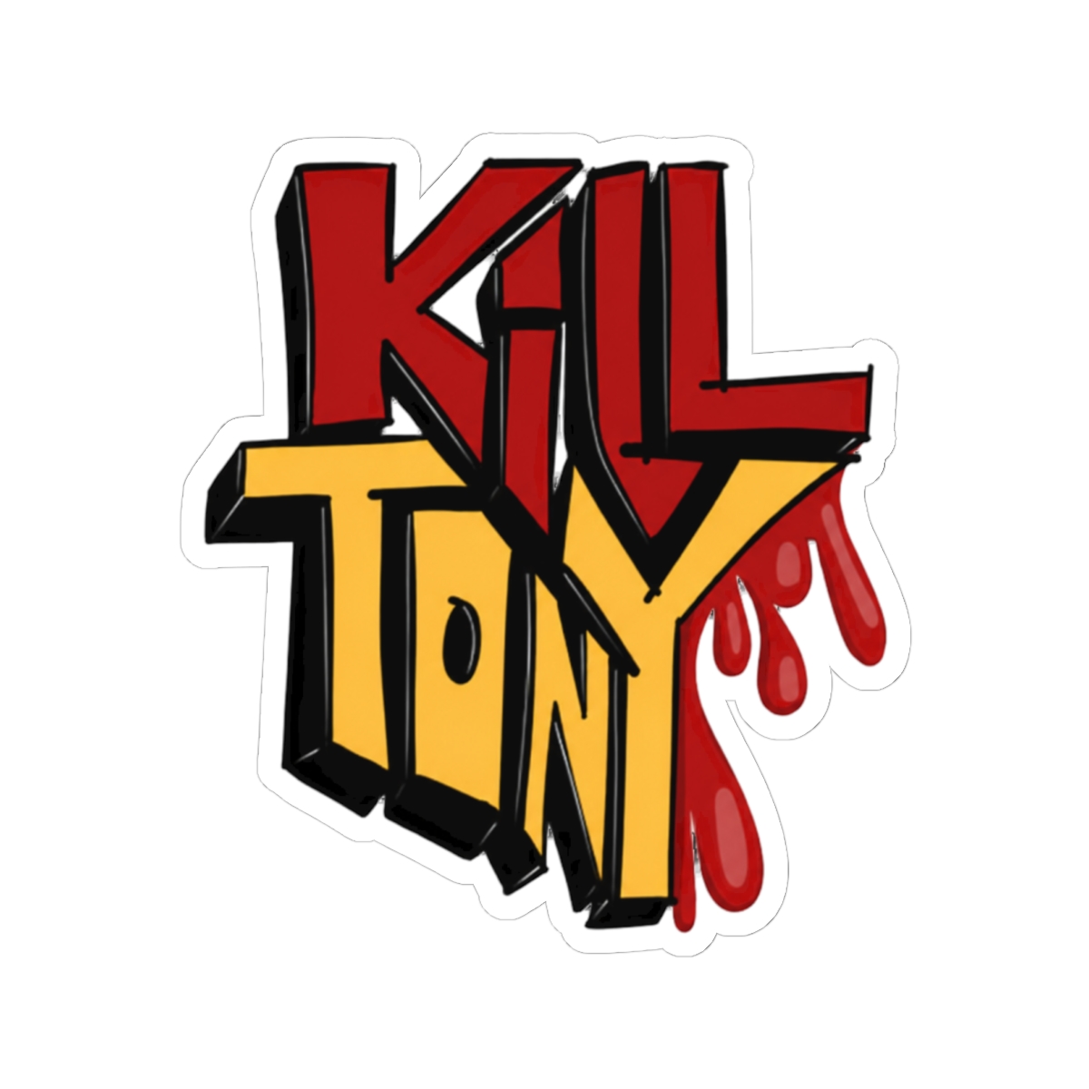 Kill Tony Custom Fan Logo in Red and Yellow Sticker