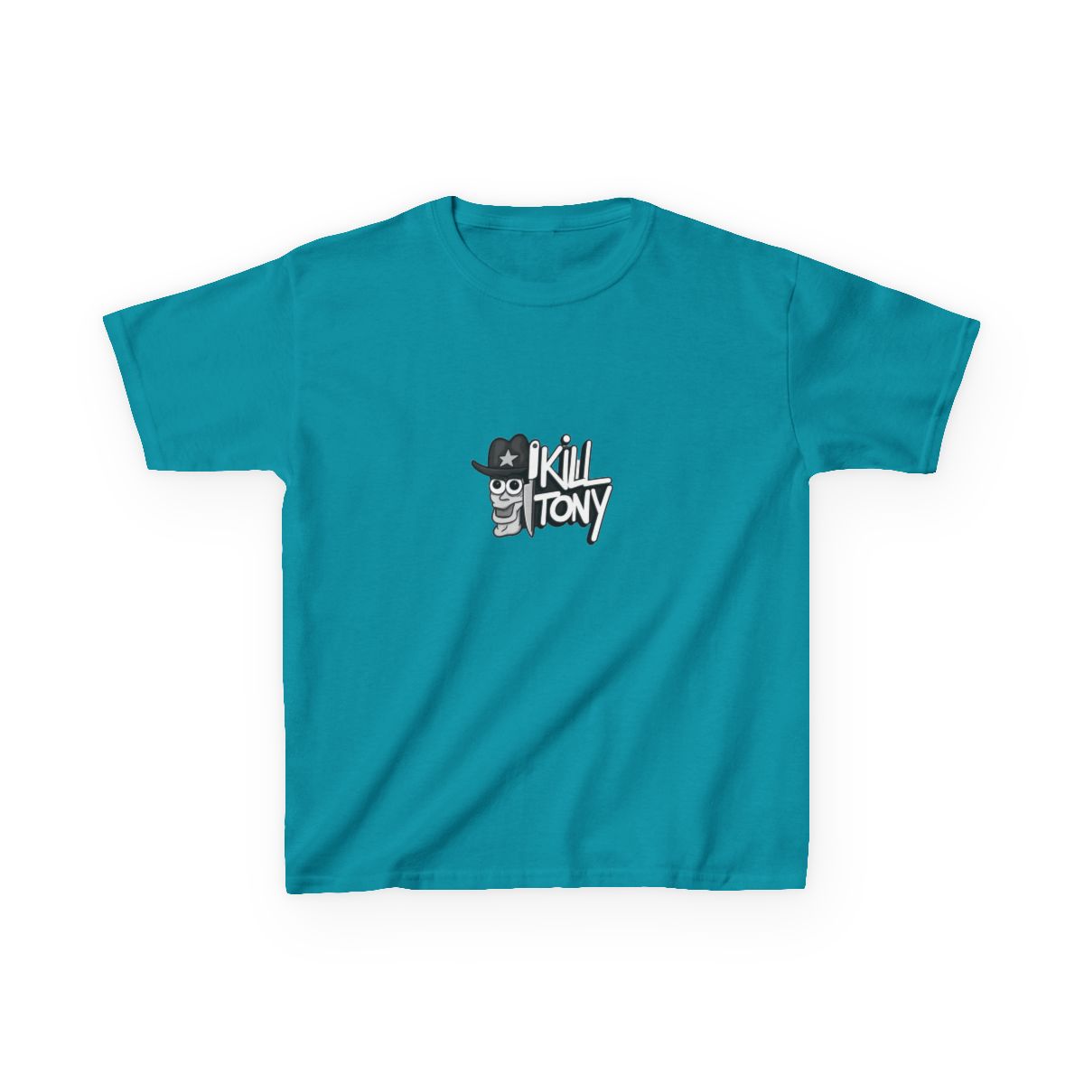 Kill Tony Fan Logo With Tony Hinchcliffe Head & Cowboy Hat With Handwritten Show Name (White) Kids T-Shirt